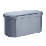 Oval Ottoman Bench - Charcoal Grey 