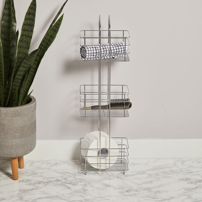 CAUSEWAY BAY THREE TIER Chrome Free standing Caddy
