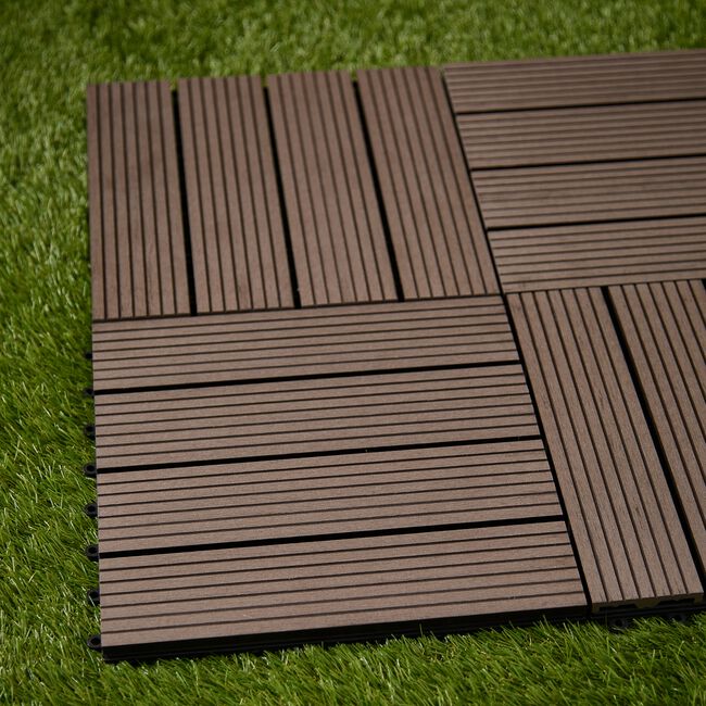 4 PACK DARK BROWN Deck Tile