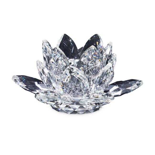 Cashel Living Crystal Lotus Flower Candle Holder
