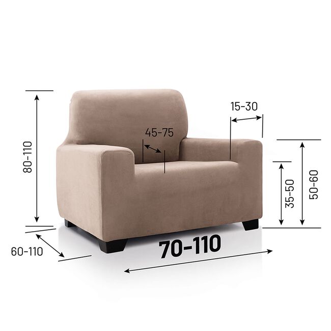 REGAL MILLS EASYSTRETCH VELVET LINEN Armchair Cover