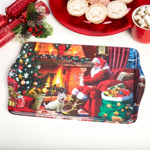 Fireside Santa Serving Tray