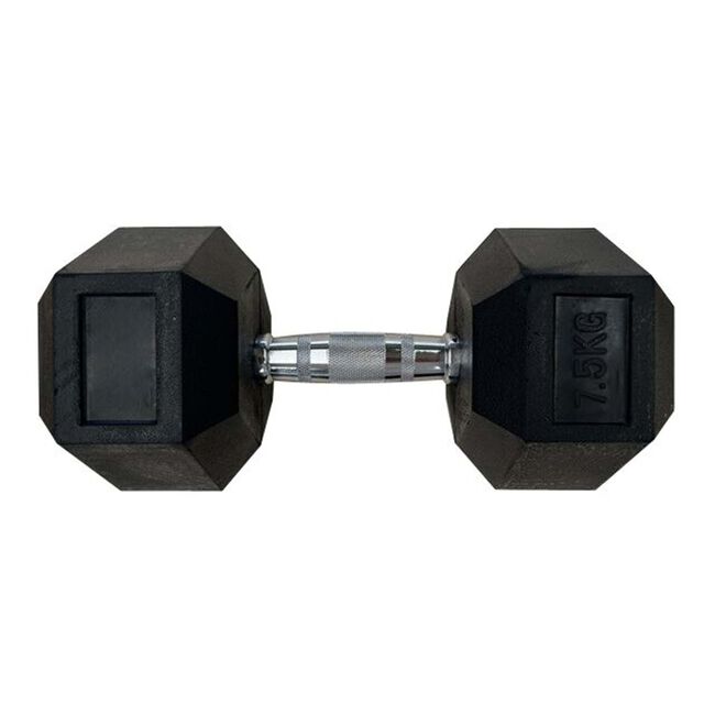 Body Go Rubber Hex Dumbbell 7.5kg