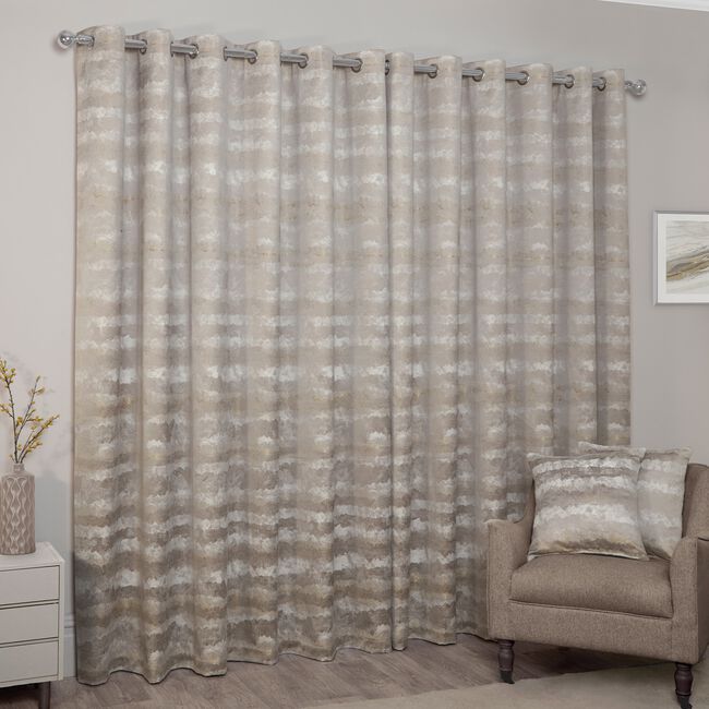 SUNSET STRIPES GREY/OCHRE 66x54 Curtain