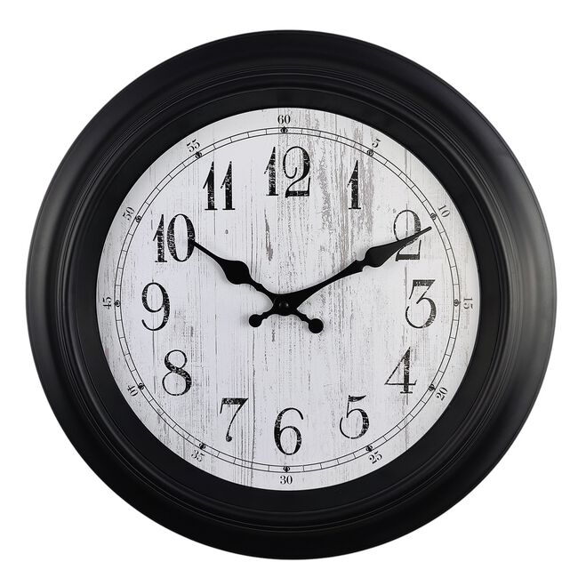 Farmhouse Black Clock 16'' 