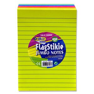 Stik-ie Jumbo Flag Sticky Notes - 450 Pack