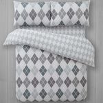 KING DUVET COVER Brushed Cotton Argyle