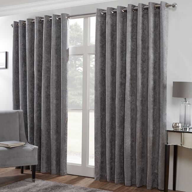 B/OUT & THERMAL H/BONE Deep Charcoal 66x54 Curtain