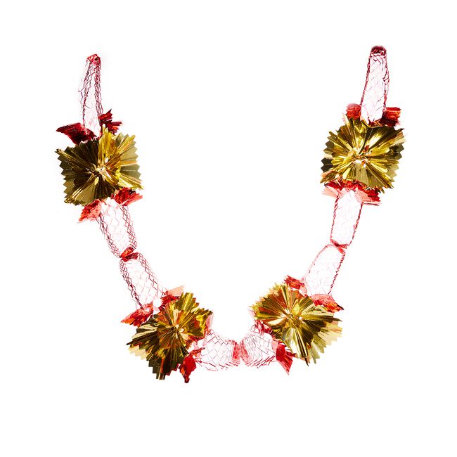 4 Section Red and Gold Garland 2.7m