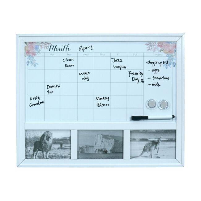 Photo Frame Dry Erase Calendar Floral