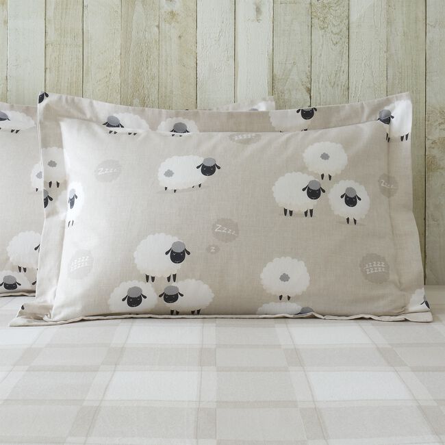 Brushed Cotton Snoozy Sheep Oxford Pillowcase Pair
