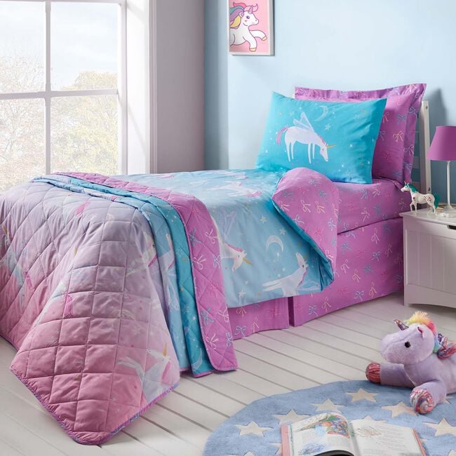 JUNIOR BED DUVET COVER Unicorn Bows
