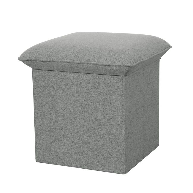 CUSHION OTTOMAN VELVET Grey