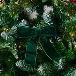 GREEN VELVET BOWS Pack Of 6