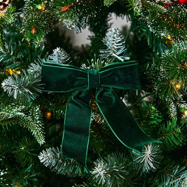 GREEN VELVET BOWS Pack Of 6