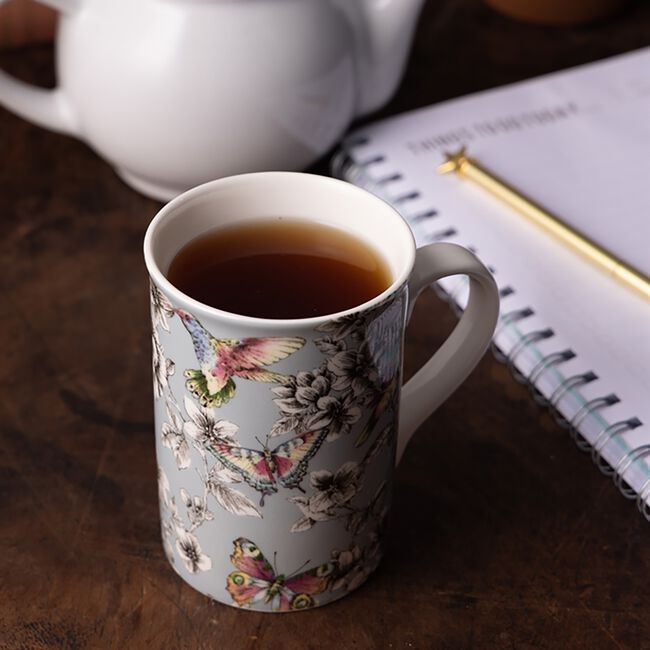 Price & Kensington Hummingbird Floral Duck Egg Mug