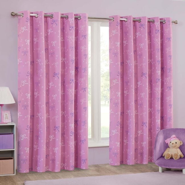 BLACKOUT OMBRE BOWS 66x54 Curtain