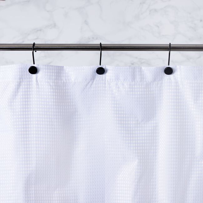 12 PACK FLAT HEAD BLACK Shower Hooks 