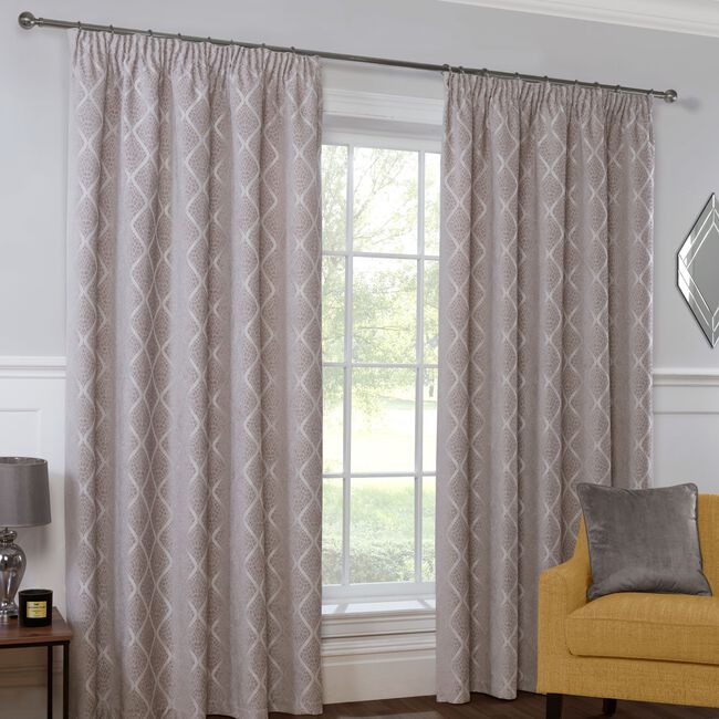 PENCIL PLEAT PEARL DOVE GREY 66x54 Curtain