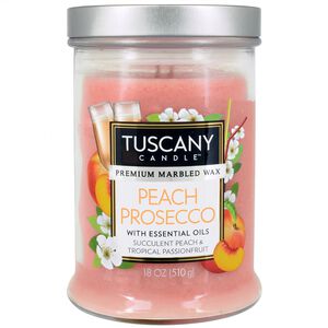 Tuscany Double Wick Candle Peach Prosecco 18oz