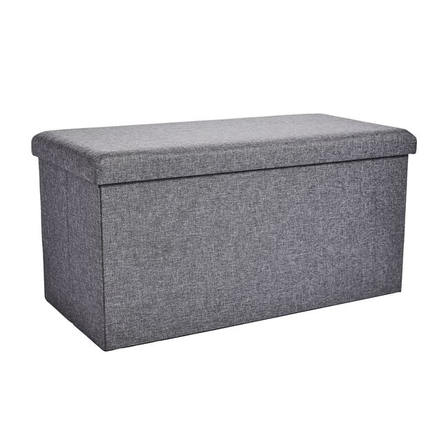 LARGE FOLDING GREY STORAGE Ottoman