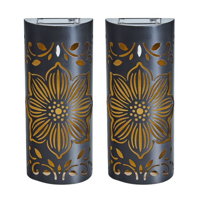 Decorative Flower Solar Wall Light - 2 Pack