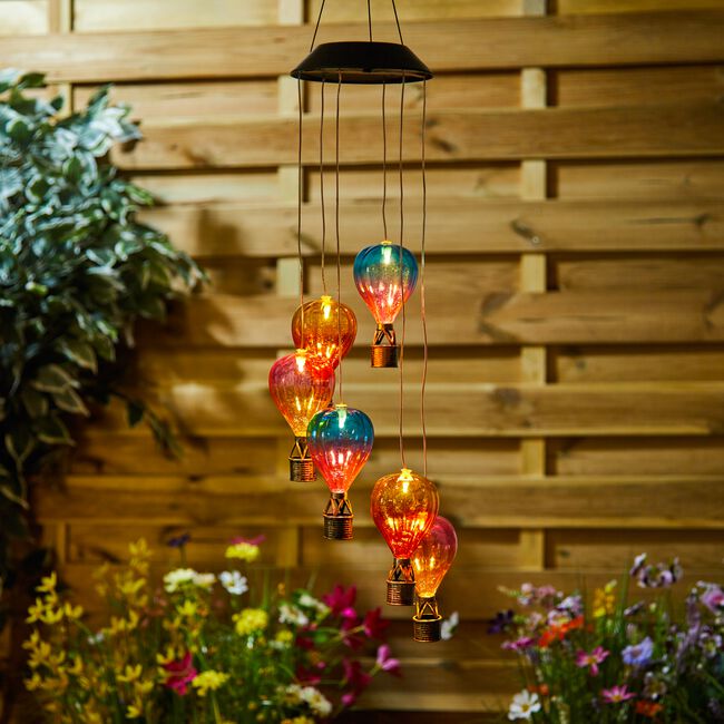 Solar Hot Air Balloon Wind Chime Light