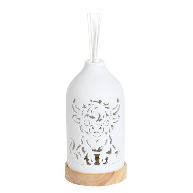 Woodbridge LED Ceramic Reed Diffuser Highland Cow