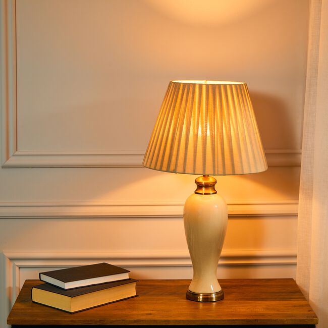 Cream Crackle Ceramic Lamp