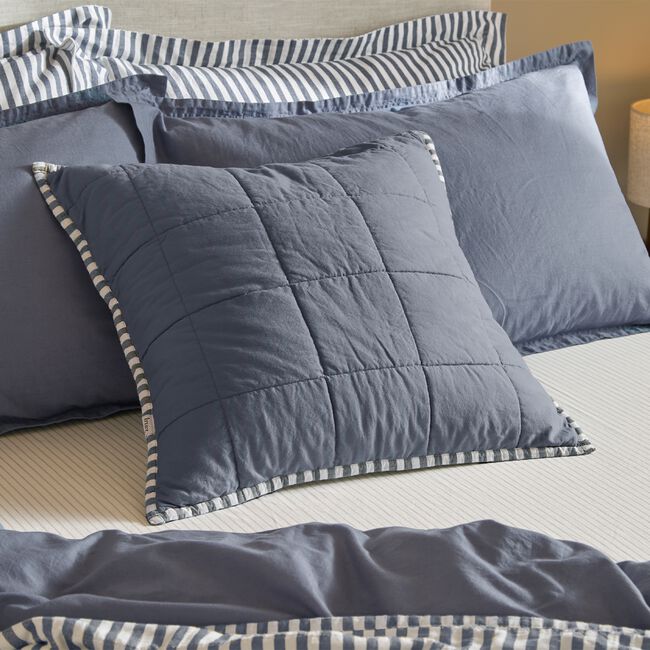 HEBDEN STRIPE  NAVY  55X55 CUSHION 
