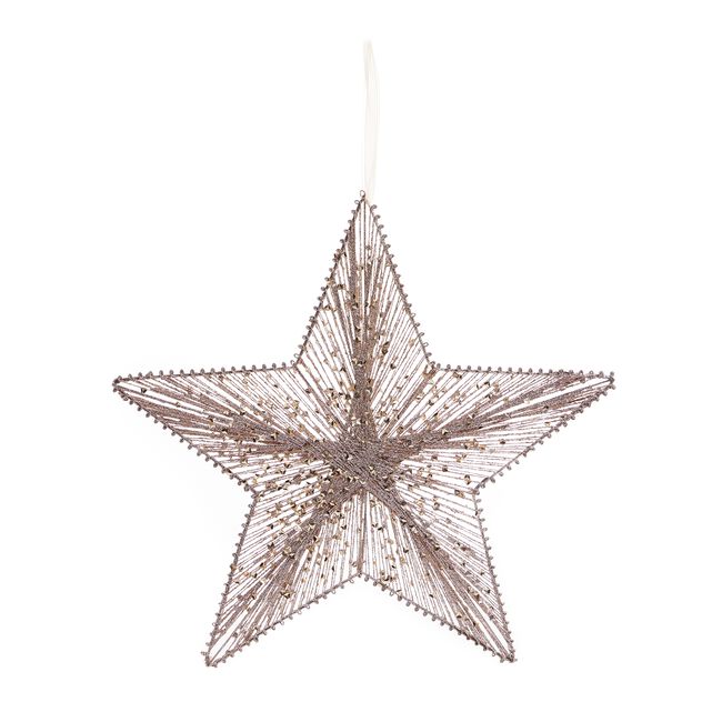 Gold Glitter Star Christmas Tree Decoration