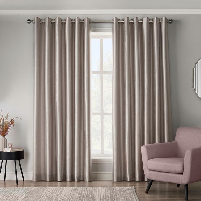 ELEGANZA FAUX SILK SILVER 66x72 Curtain