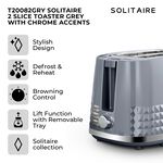 TOWER SOLITAIRE GREY 2 Slice Toaster