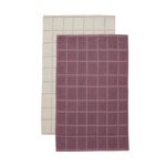 Check Kitchen Tea Towel 2 Pack - Heather