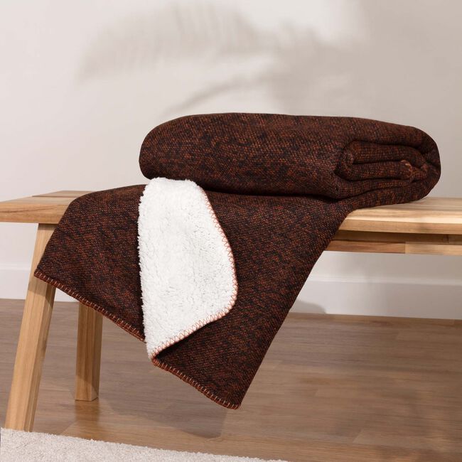 NURREL SHERPA RUST 130X180 Throw