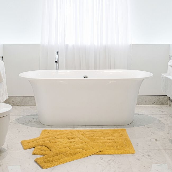 COTTON BRICK OCHRE 50x50 Pedestal Mat
