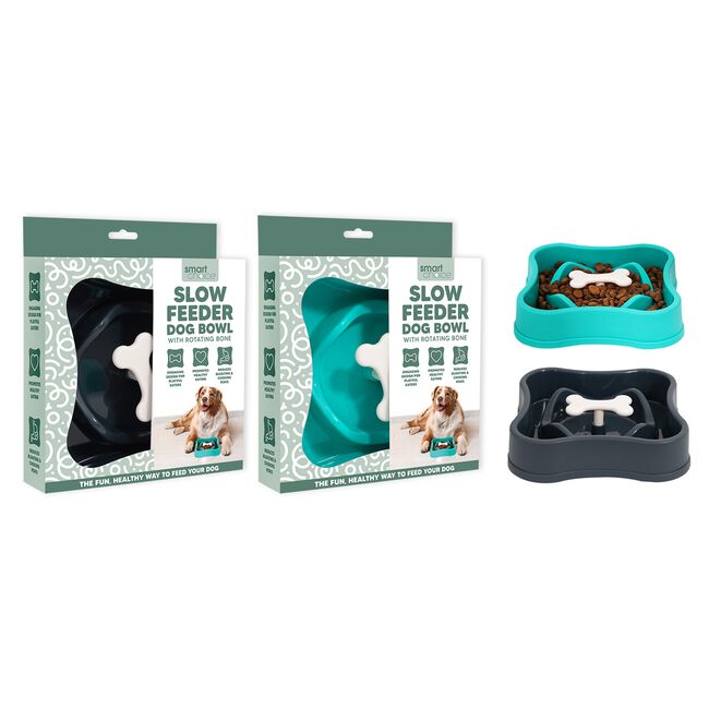 Plastic Bone Slow Feeder Dog Bowl