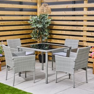 Modena Rattan Dining Set 5 Piece