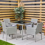 Modena Rattan Dining Set 5 Piece