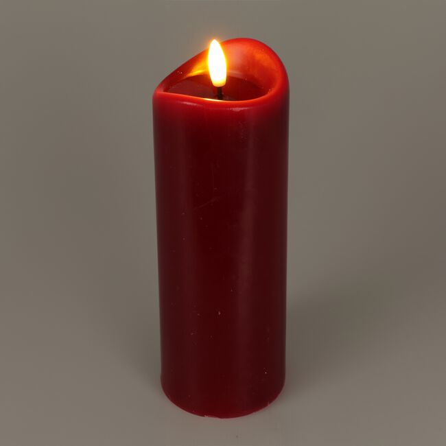 LED Pillar Candle Red - 7x20cm