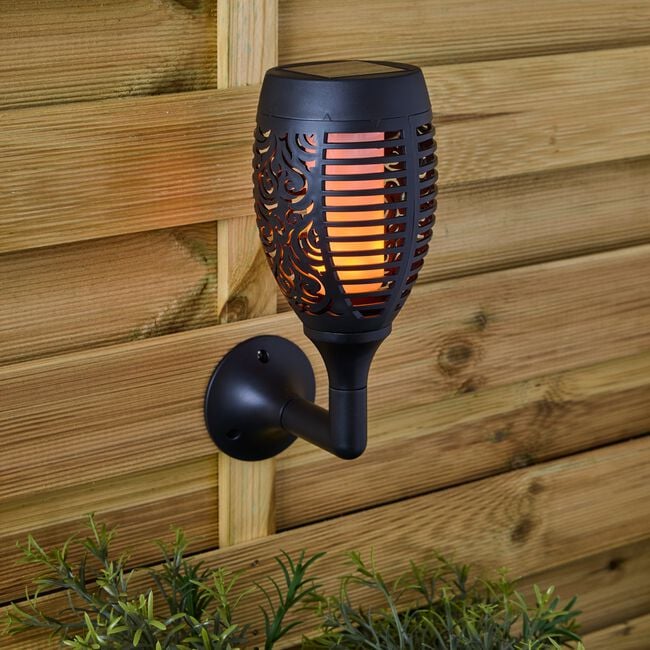 Flickering Flame Solar Wall Light