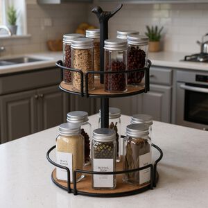 Storage Master Black 2 Layer Rotating Rack