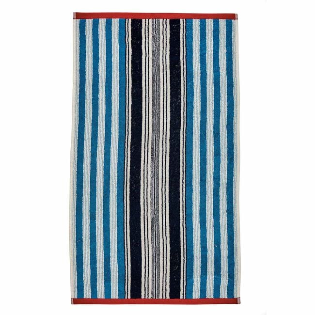 HELENA SPRINGFIELD BEACH HOUSE STRIPE BLUE/RED Hand Towel 