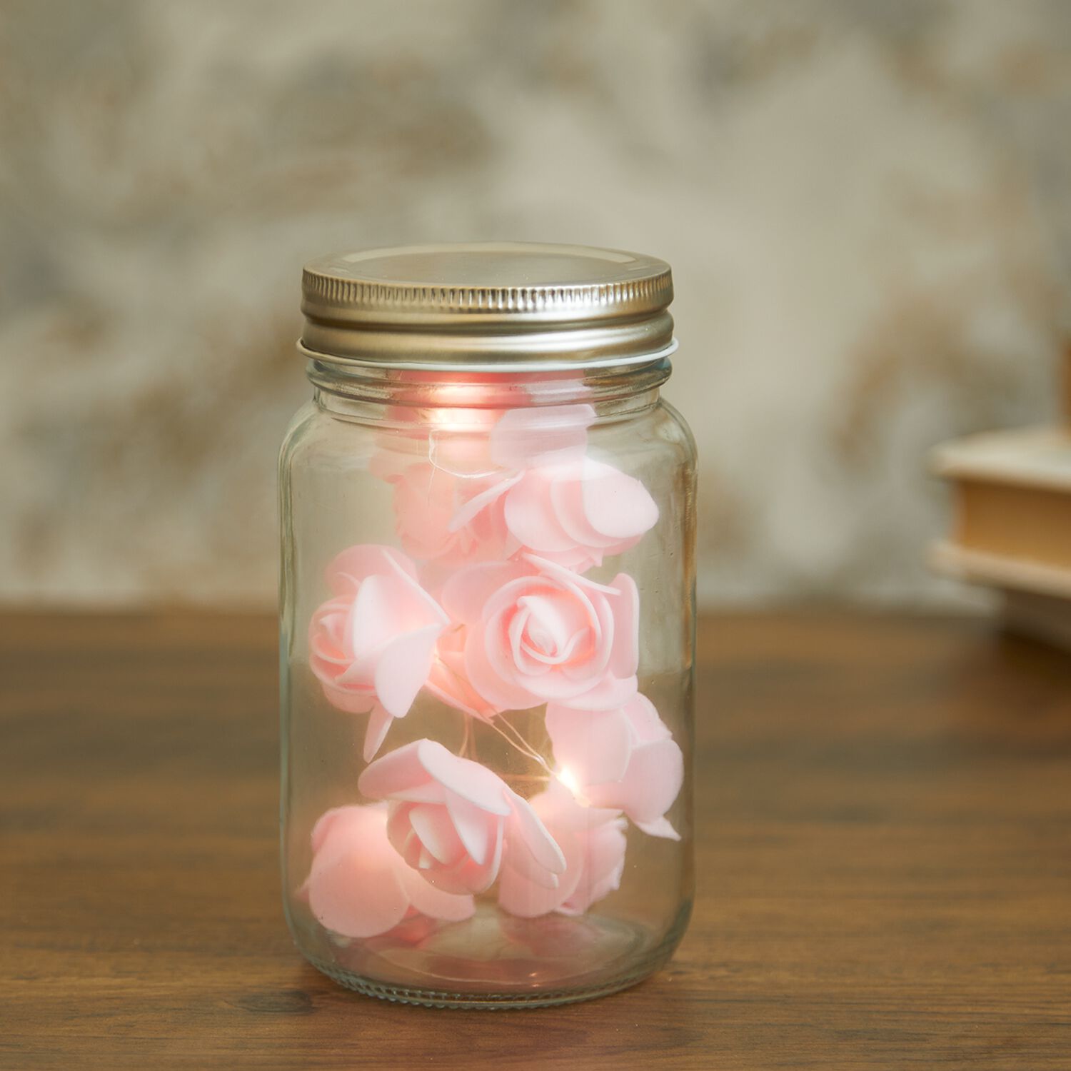 10 LED Glass Jar Flower Light