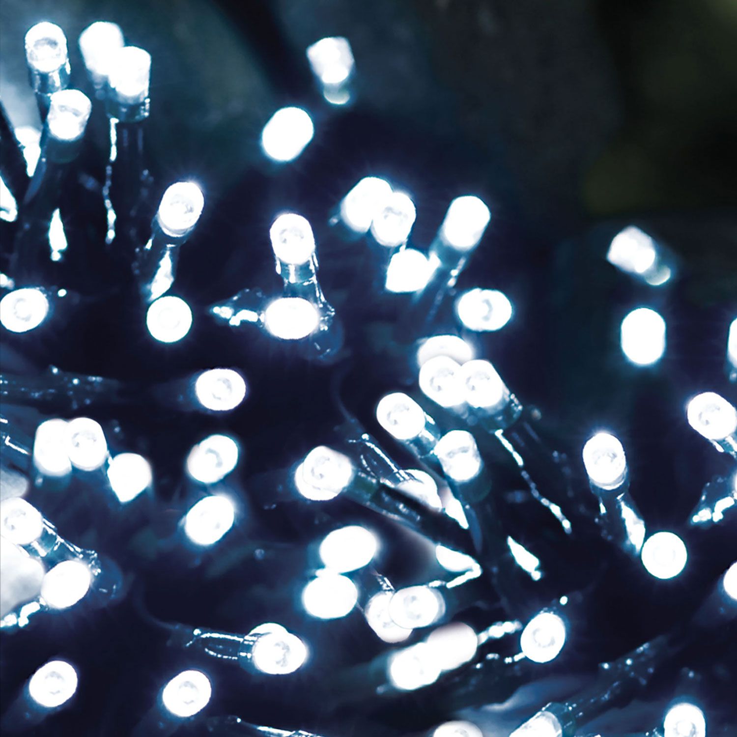 100 White LED Solar String Lights