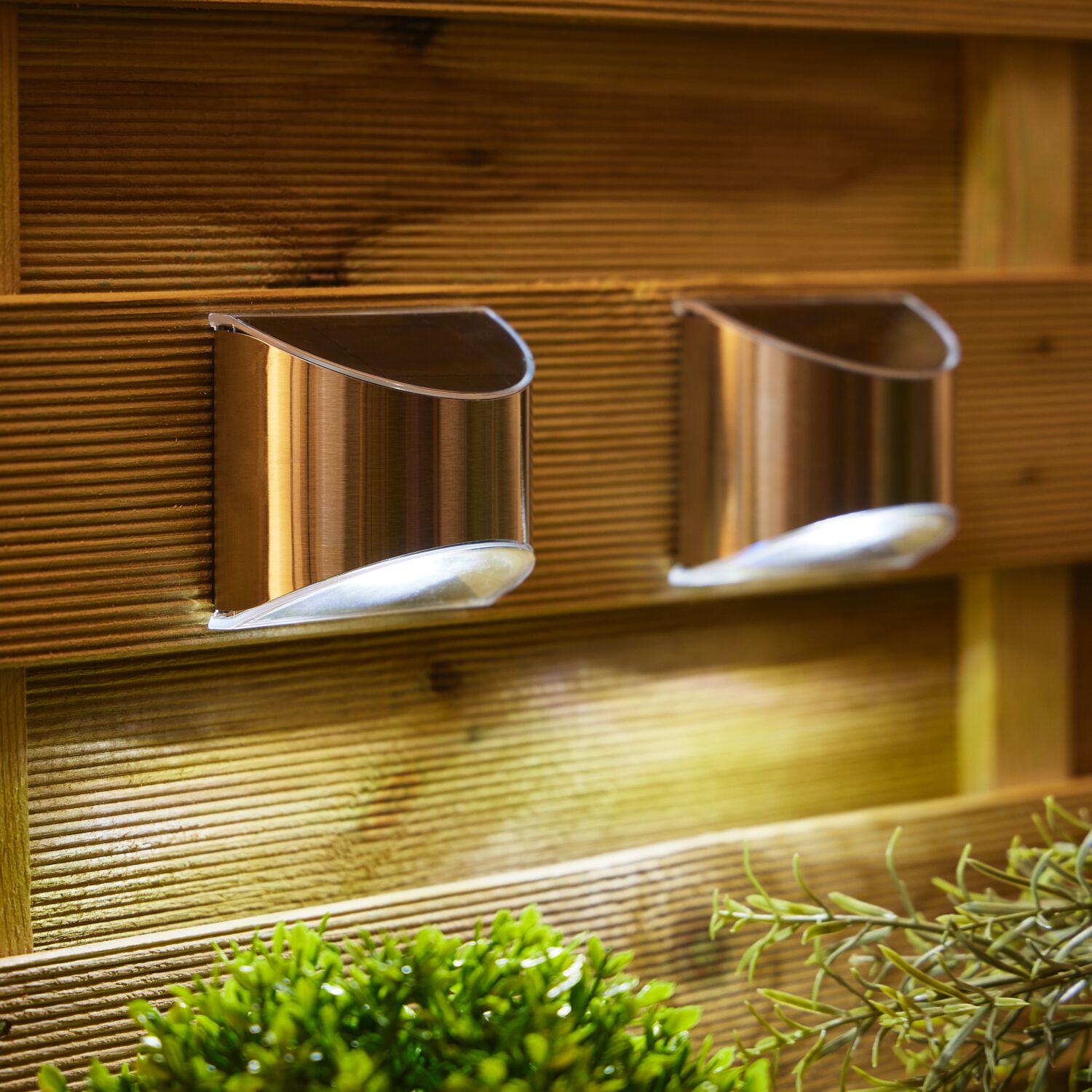 2 Pack Silver Fence Lights