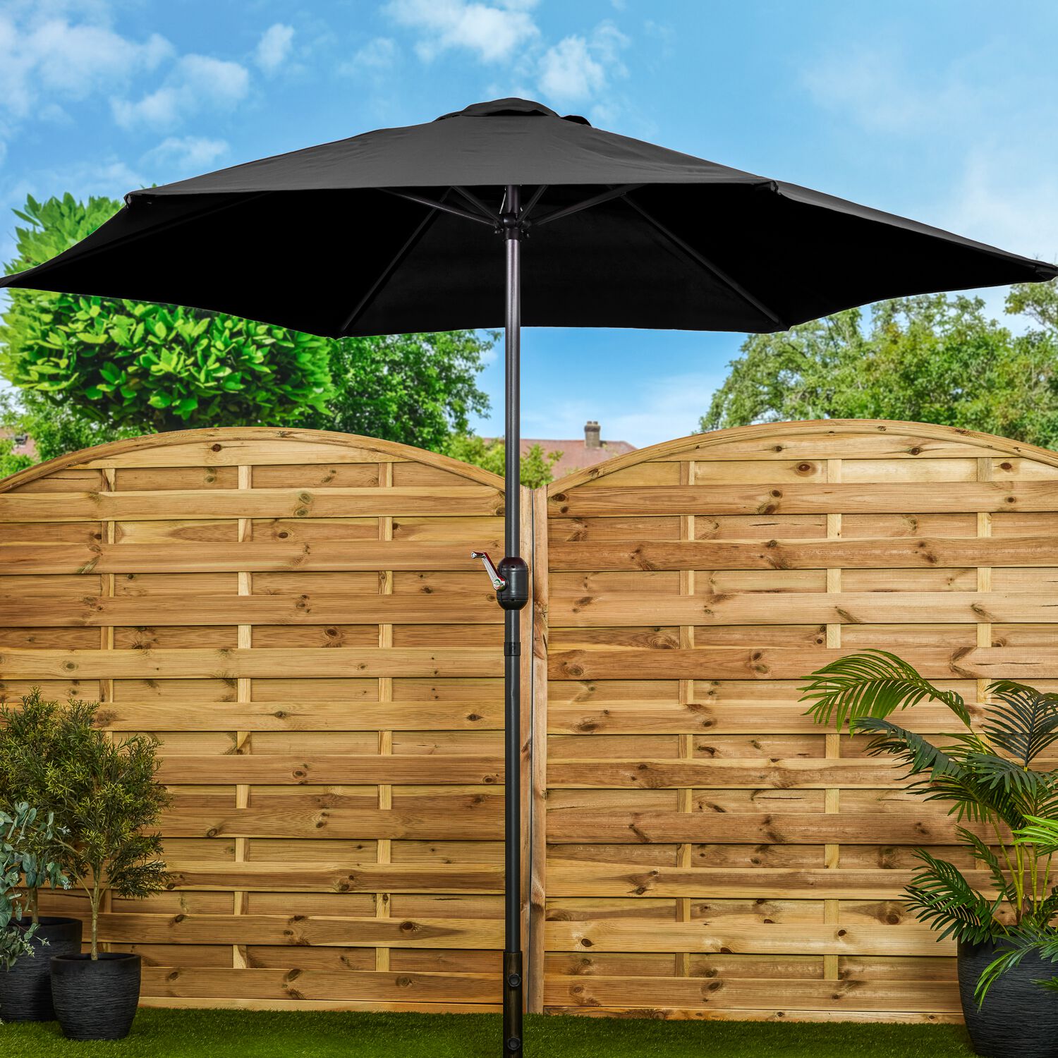 2.7M Crank Sun Parasol - Black