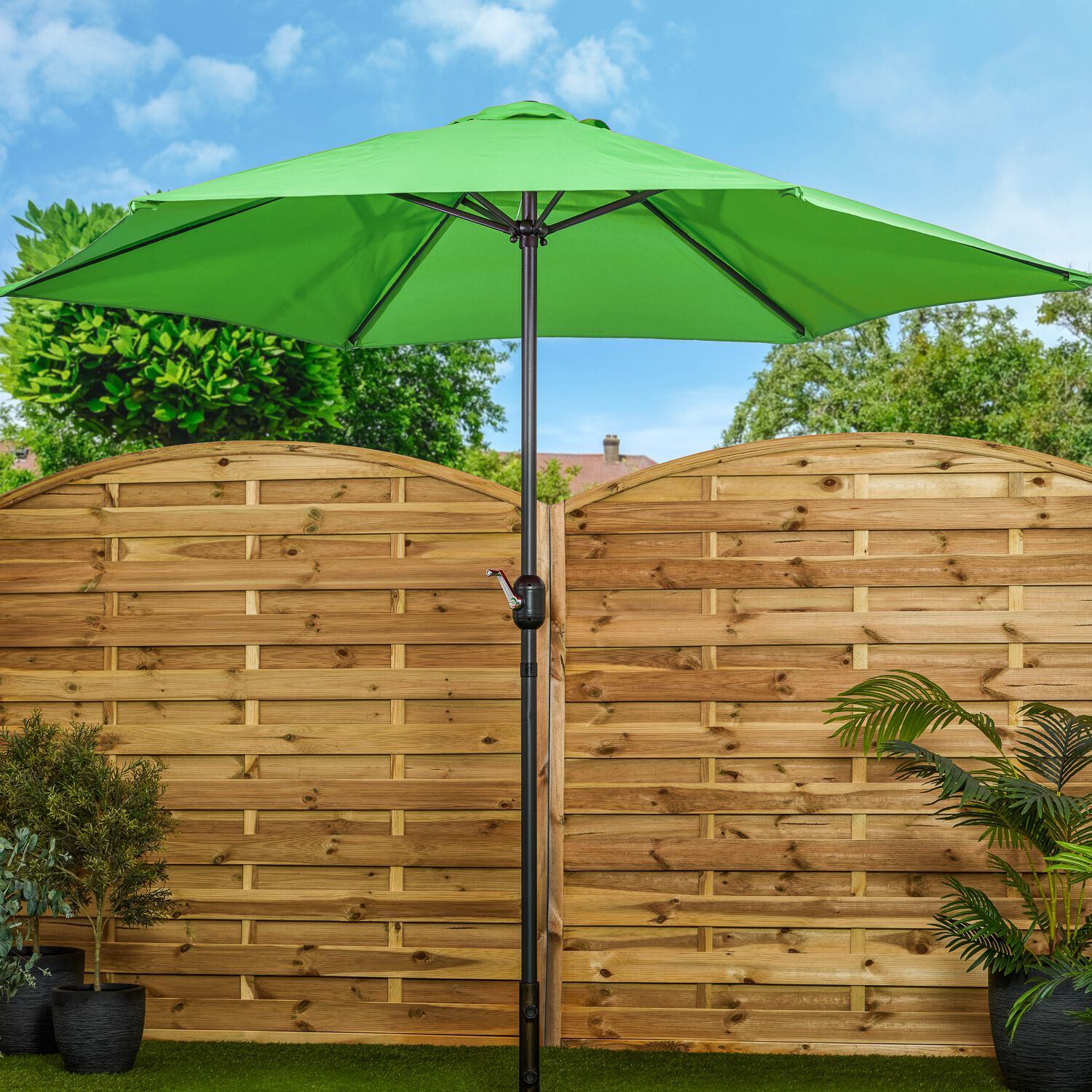 2.7M Crank Sun Parasol - Bright Green