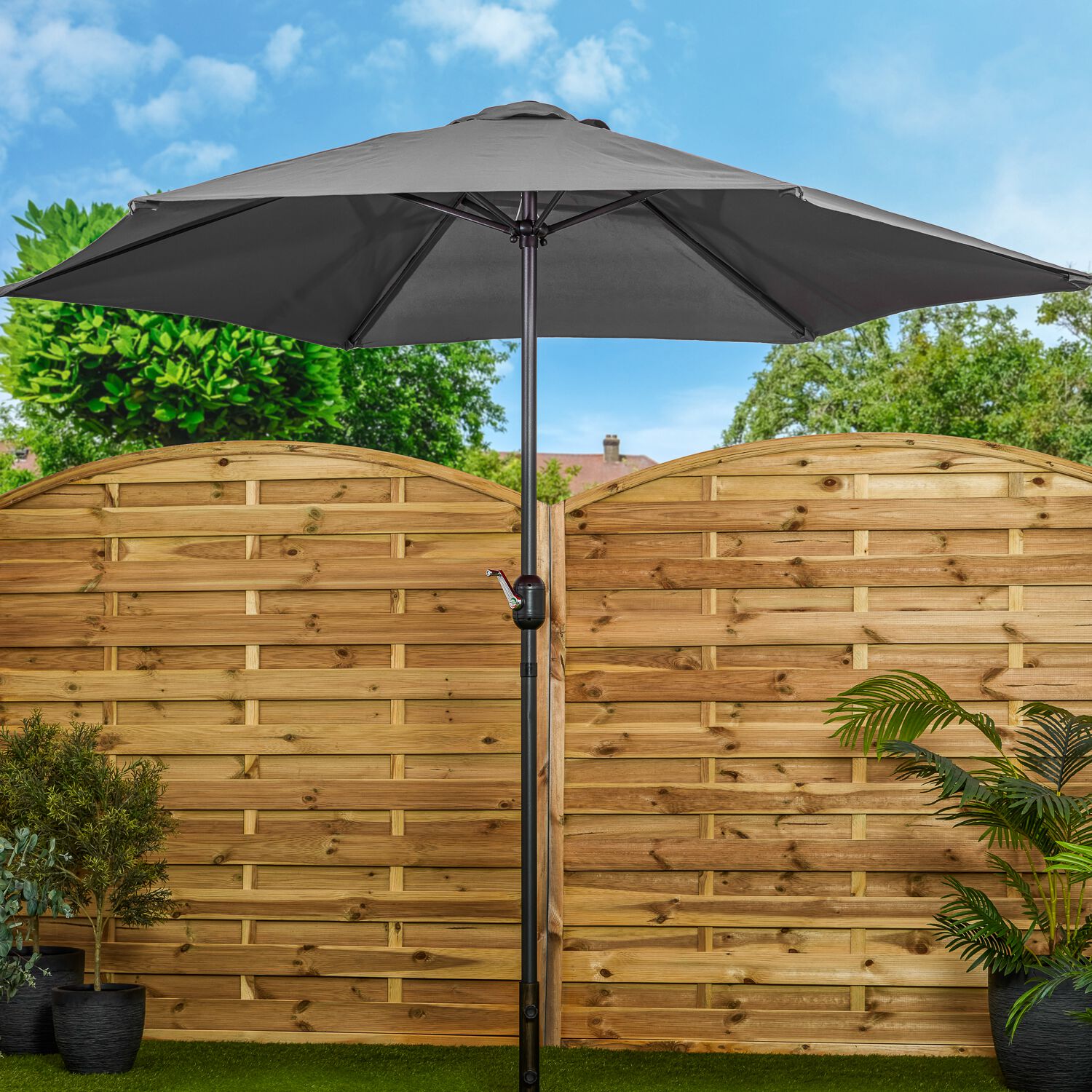 2.7M Crank Sun Parasol - Grey