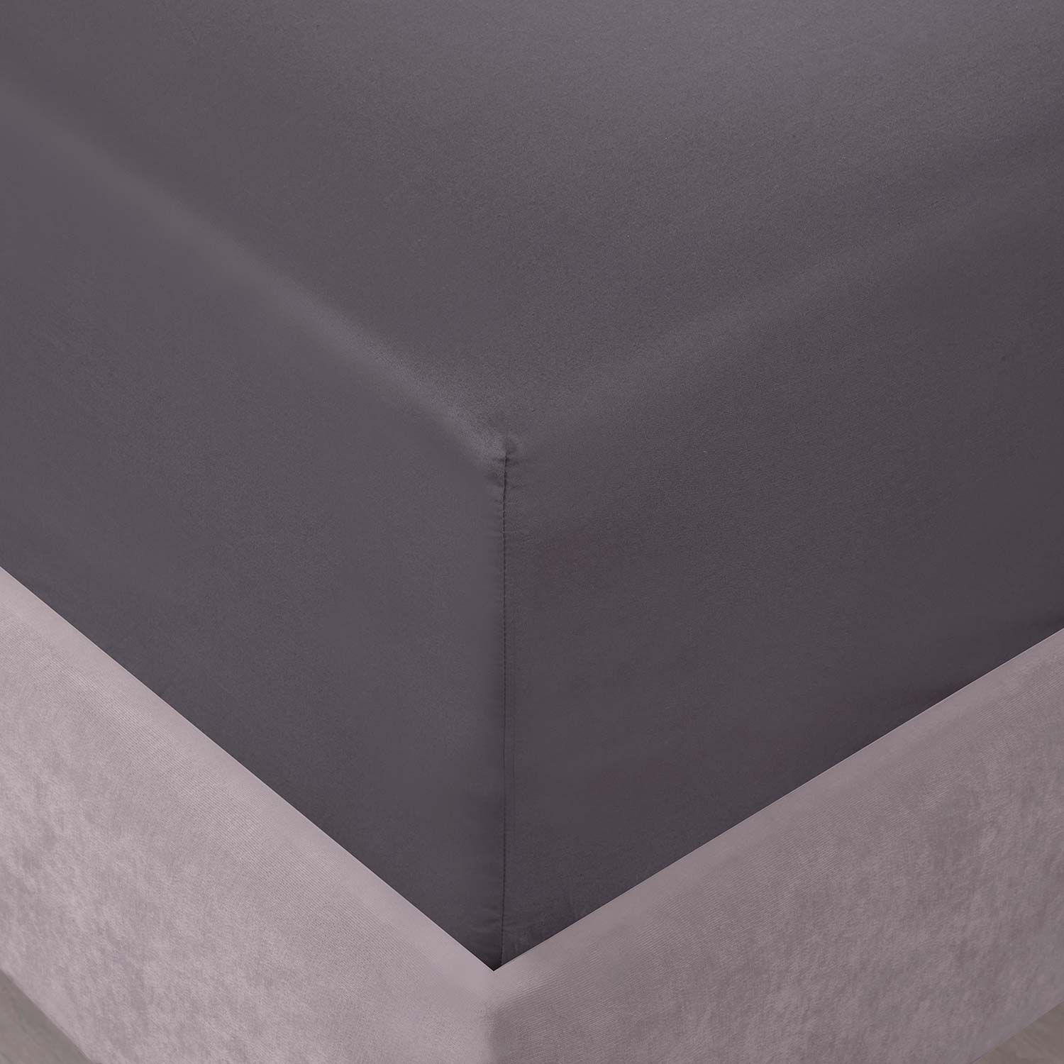 SUPER KING FITTED SHEET 200 Thread Cotton Grey